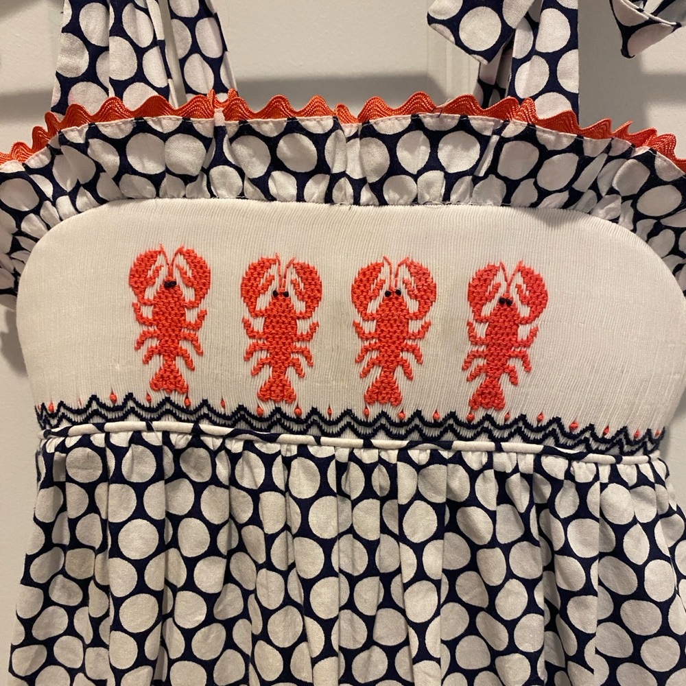 Shrimp and Grits Lobster Beach Dress Girls Size 7